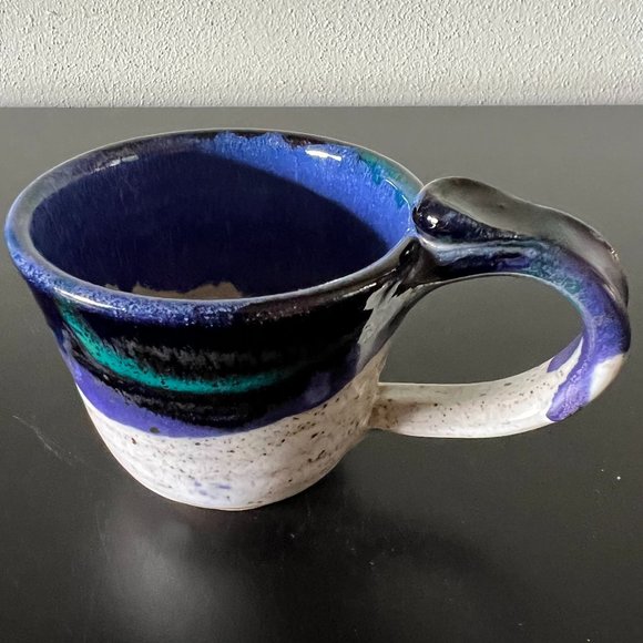 Handcrafted Multi Colored Glazed Pottery Mug ~ Artist Signed - Picture 4 of 8